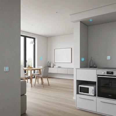 Modern home with smart technology for elderly assistance